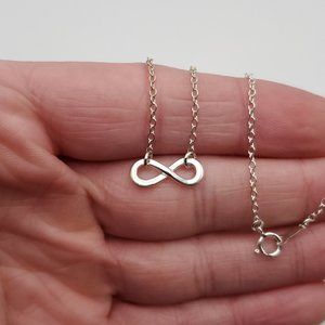 16 Inch 925 Sterling Silver Small Infinity Necklace